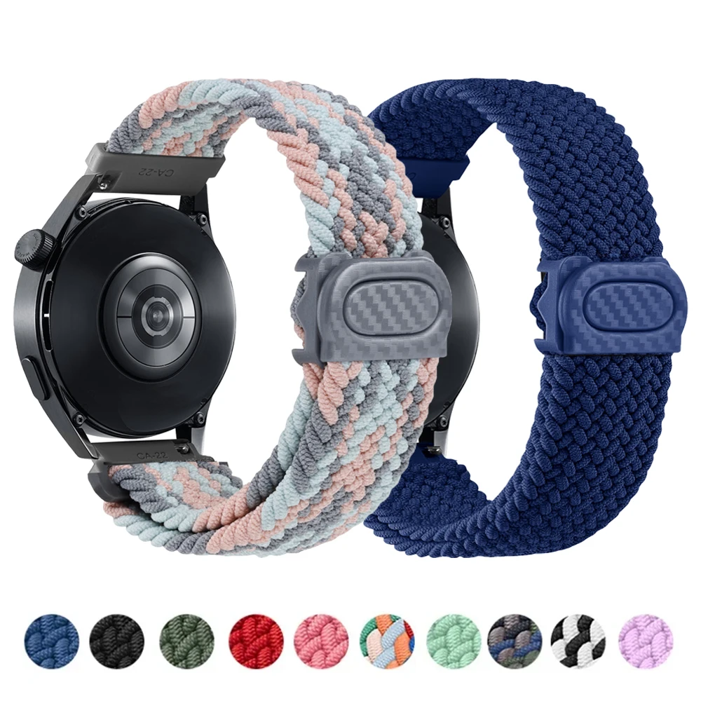 Strap For Samsung Galaxy Watch 6 7 5 4 Classic/Pro/40 44mm 20mm 22mm Nylon Braided Loop Correa Bracelet Huawei GT 2e 3 4 Band