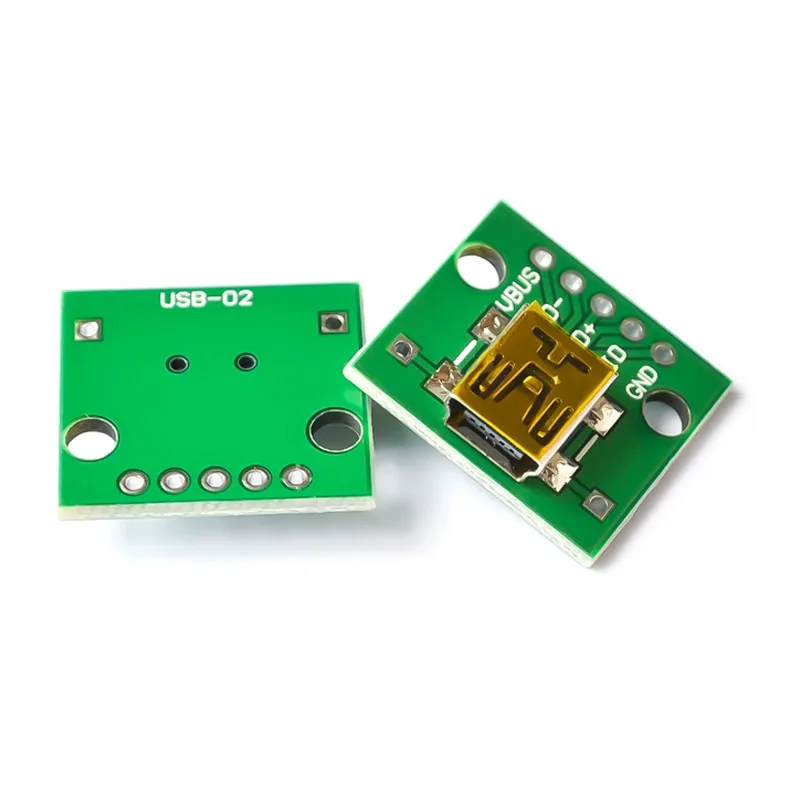 10/20/50Pcs Mini USB to DIP 2.54mm Adapter Connector Module Board Panel Female 5-Pin Pinboard 2.54mm Mini USB PCB Type Parts
