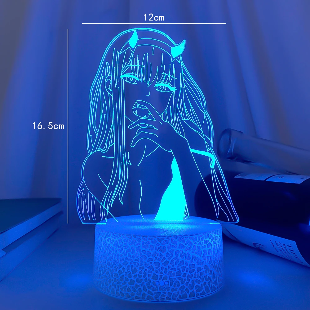 New Led Night Light Zero Two sapphire Table 3d Lamp for Bedroom Decor Light Anime Waifu Gift Darling In The Franxx Zero Two Lamp