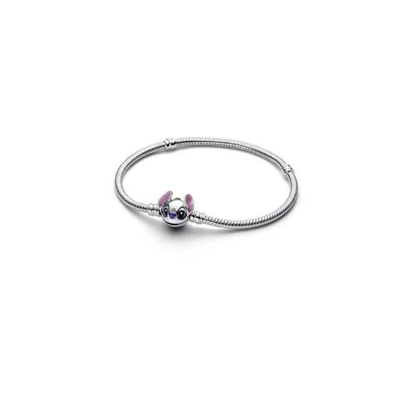Romantic 925% pure silver Disney Minnie high-heeled shoes princess zircon charm beads ladies DIY bracelet gift high-end jewelry view 2