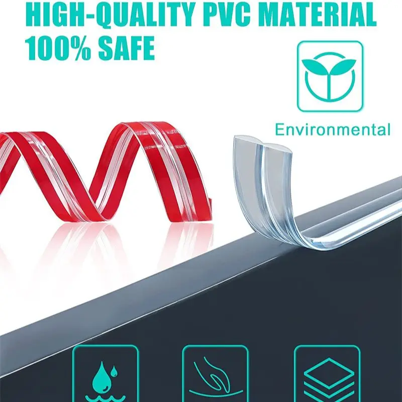 Baby Security Protection Strip Self Adhesive Transparent PVC Double-Sided Tape Kid Table Furniture Corner Guards Protector Strip