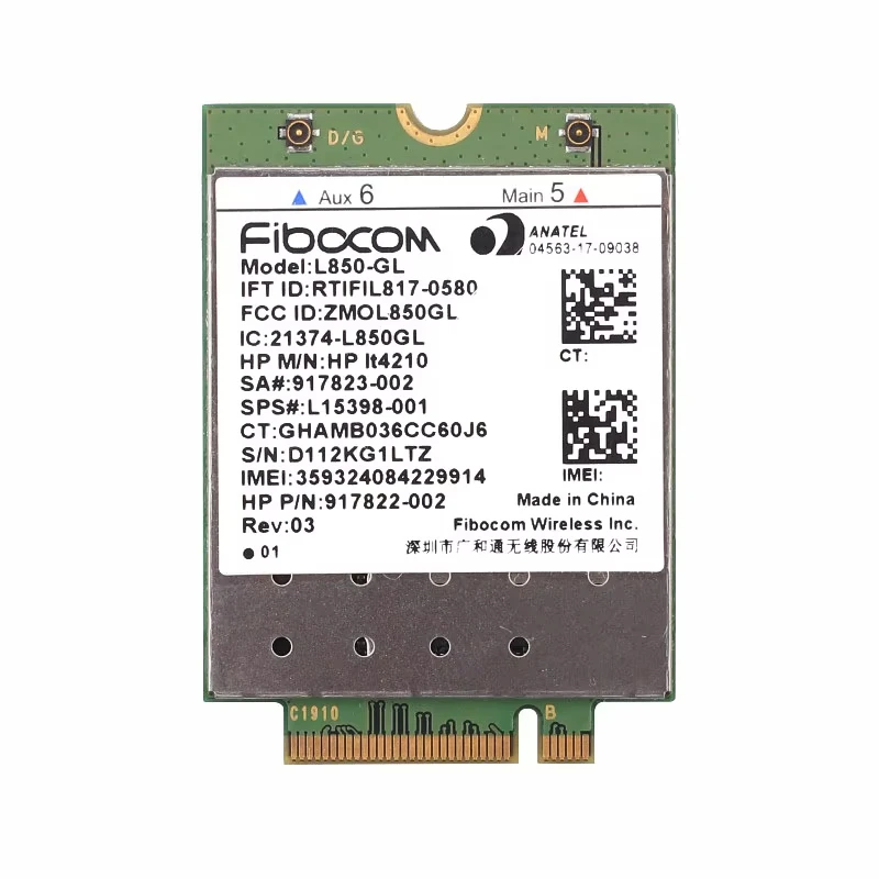 Fibocom L850-GL LT4210 XMM7360 LTE Cat4 Module 4G WWAN Card For HP 830 840 430 G5/440 G5/450 G5/640 G4/645 G4 G3 735 745 1040 G5