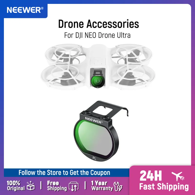

Neewer Filter Set for DJI NEO Drone Ultra Slim Metal Multicoated HD Optical Glass Snap On Polarizer Filter Drone Accessories