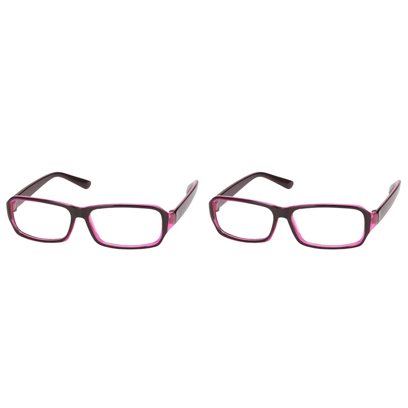 2X Plastic Full Rim Frame Clear Lens Glasses Spectacles Black Purple For Women Man CNIM Hot