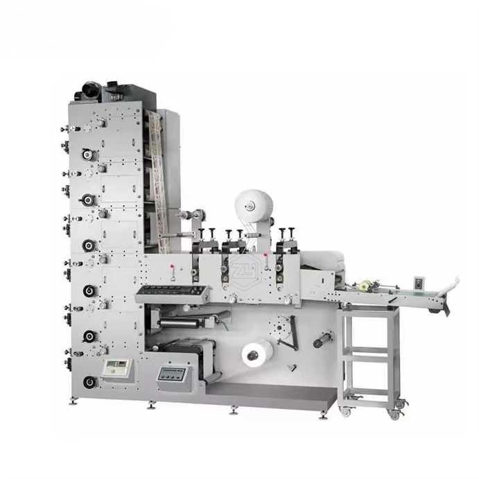 Small Paper Sticker Label Flex 4 Color Flexo Printing Press Machine For Sale