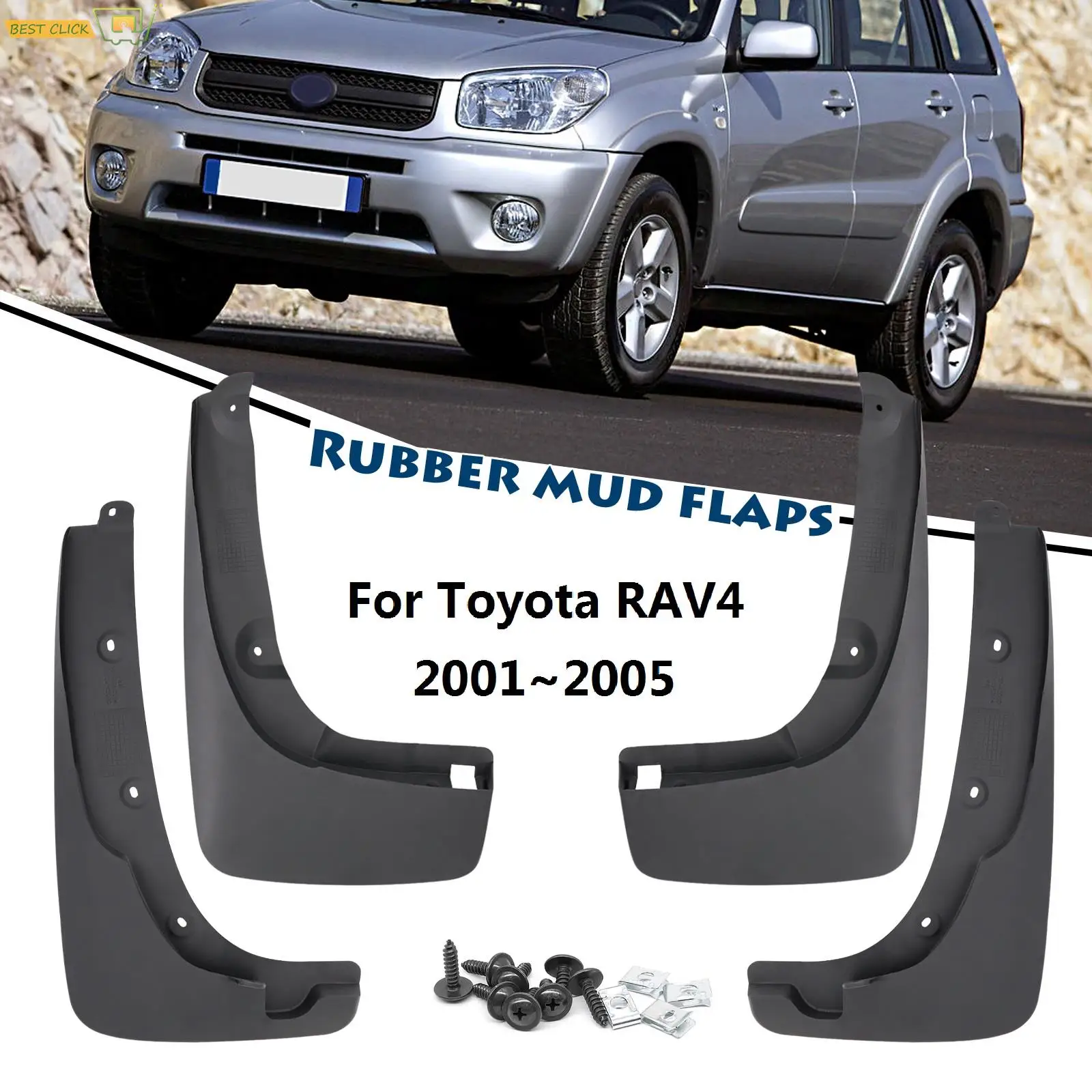 4PCS Car Mud Flaps Splash Guards For Toyota RAV4 2001 2002 2003 2004 2005 Mudguards Splash Guards Fender Mudflaps Accessories