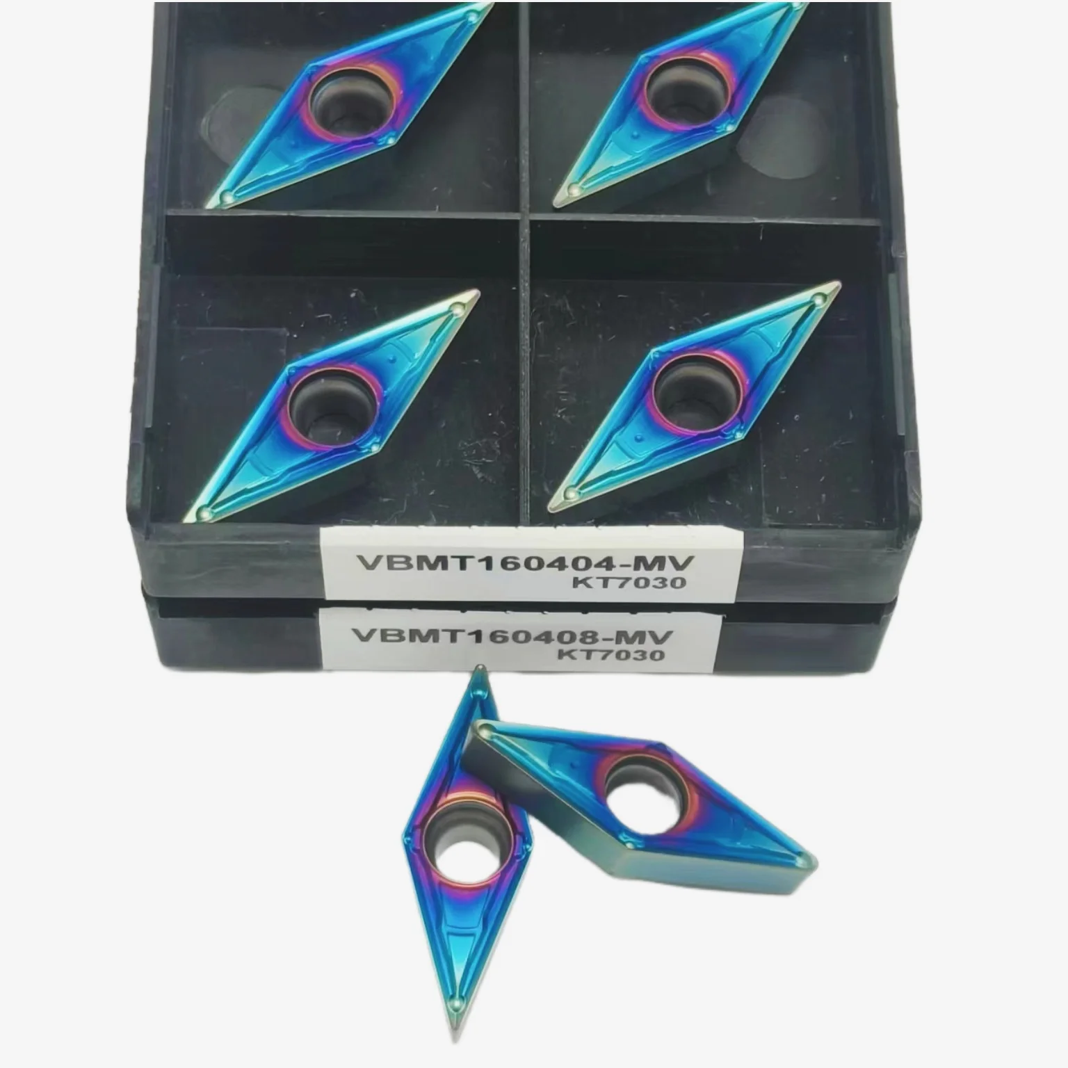 Nano-blue High quality 10PCS VBMT160404 VBMT160408 MV KT7030 Carbide Turning Tools End Milling Cutter VBMT 160404 160408