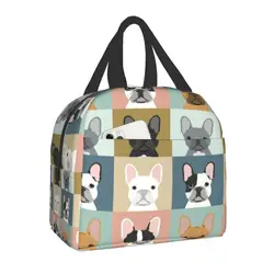 Bulldog francese Dog Love Animal Pet Puppy Frenchie borsa da pranzo isolata per Picnic all'aperto Resuable Cooler Thermal Lunch Box