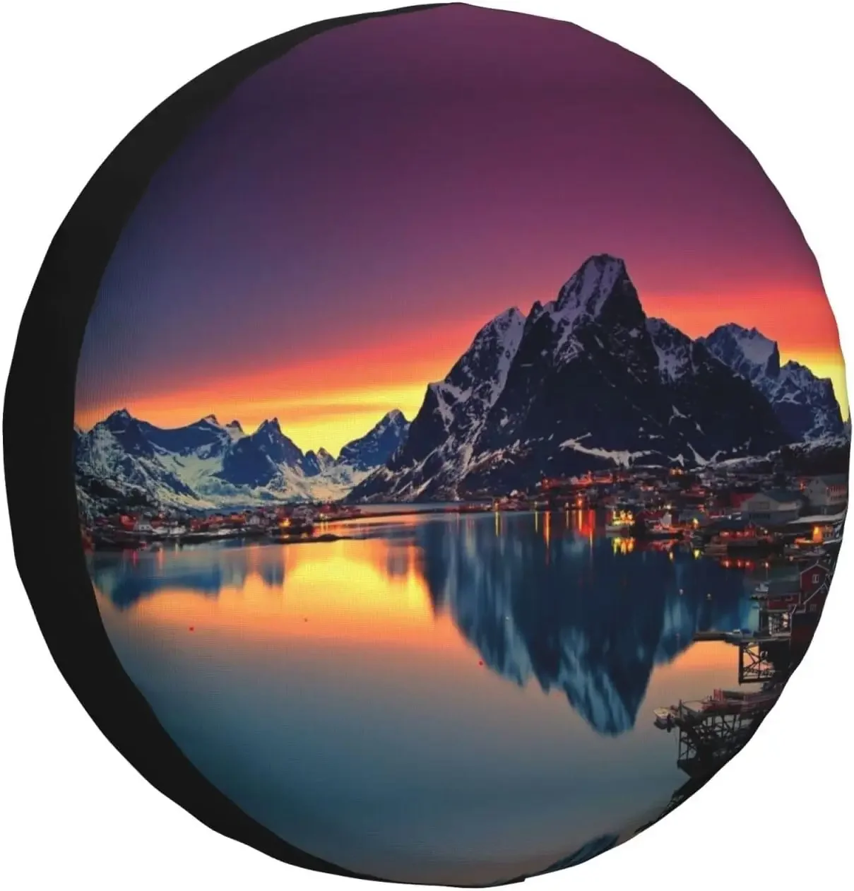 

Норвежские острова, пейзажный чехол для запасного колеса, защита для колес, защита от пыли, подходит для автофургона, внедорожника, грузовика, кемпера, путешествий, кемпинга, прицепа