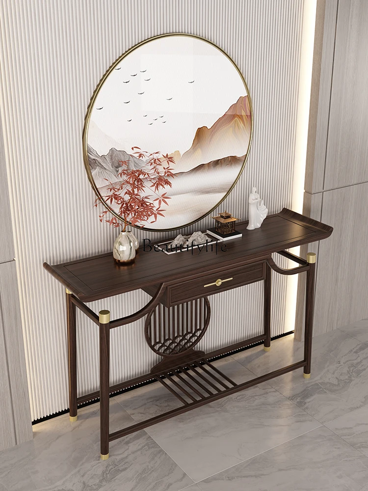 New Chinese Style Console Tables Solid Wood Modern Minimalist Living Room Ugyen Wooden Hallway Table