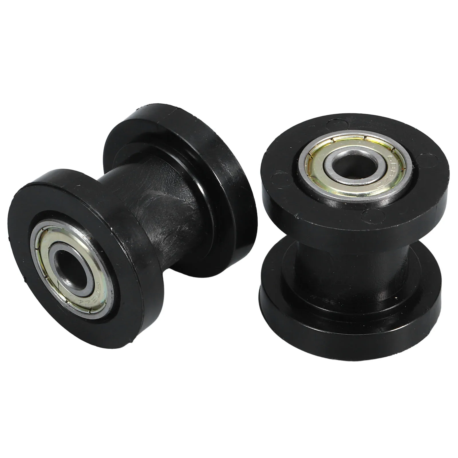 

2 Pcs Black 8mm Hole Motorcycle Chain Tensioner Roller Guide Wheel Anti Shock Absorption Easy Installation