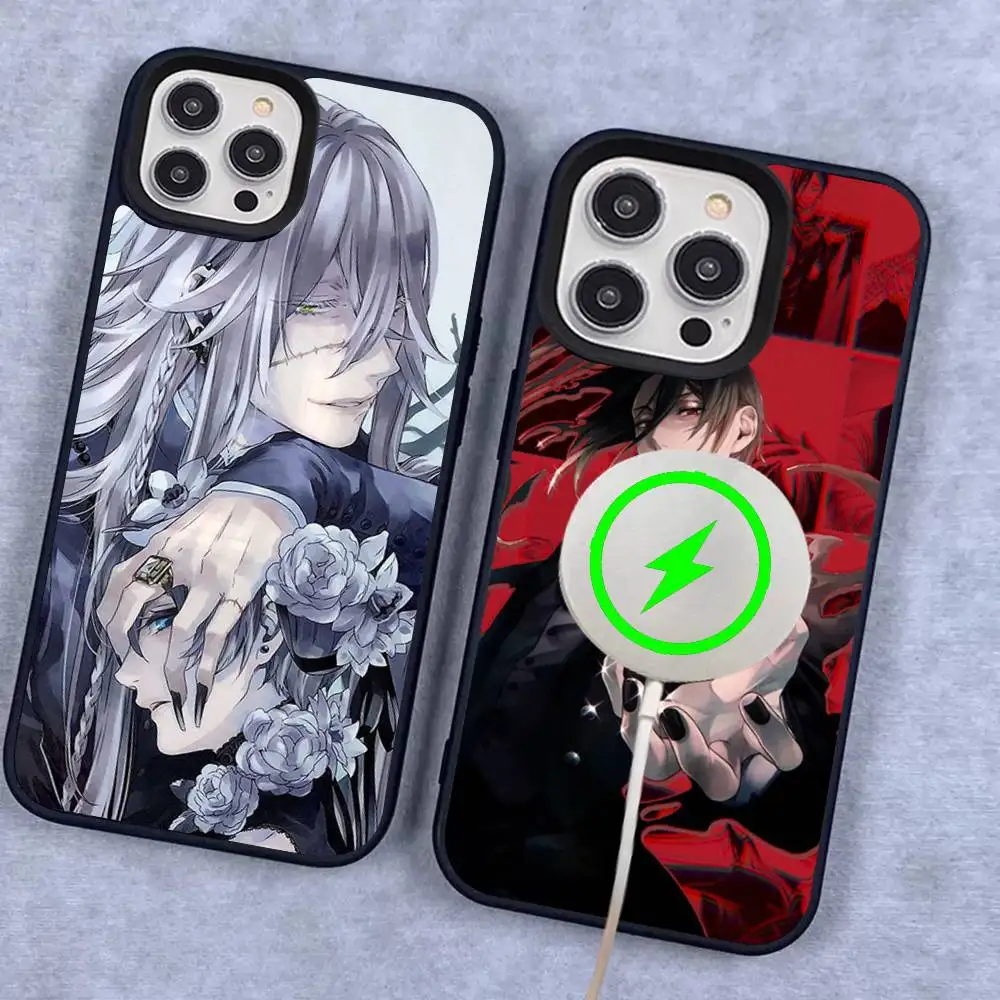 Black Butler anime For Magsafe Magnetic Phone Case for iPhone 17 16 pro max 15 Plus 14 13 12 11 Cover