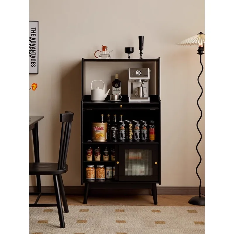 

Solid wood living room dining side cabinet household kitchen cabinet bowl narrow locker