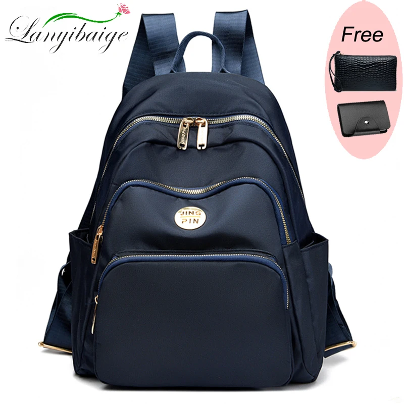 2023 New Large Capacity Simple Style Women Backpack Leisure Travel Anti-theft Backpack Waterproof Fabric Female Shoulder Bag