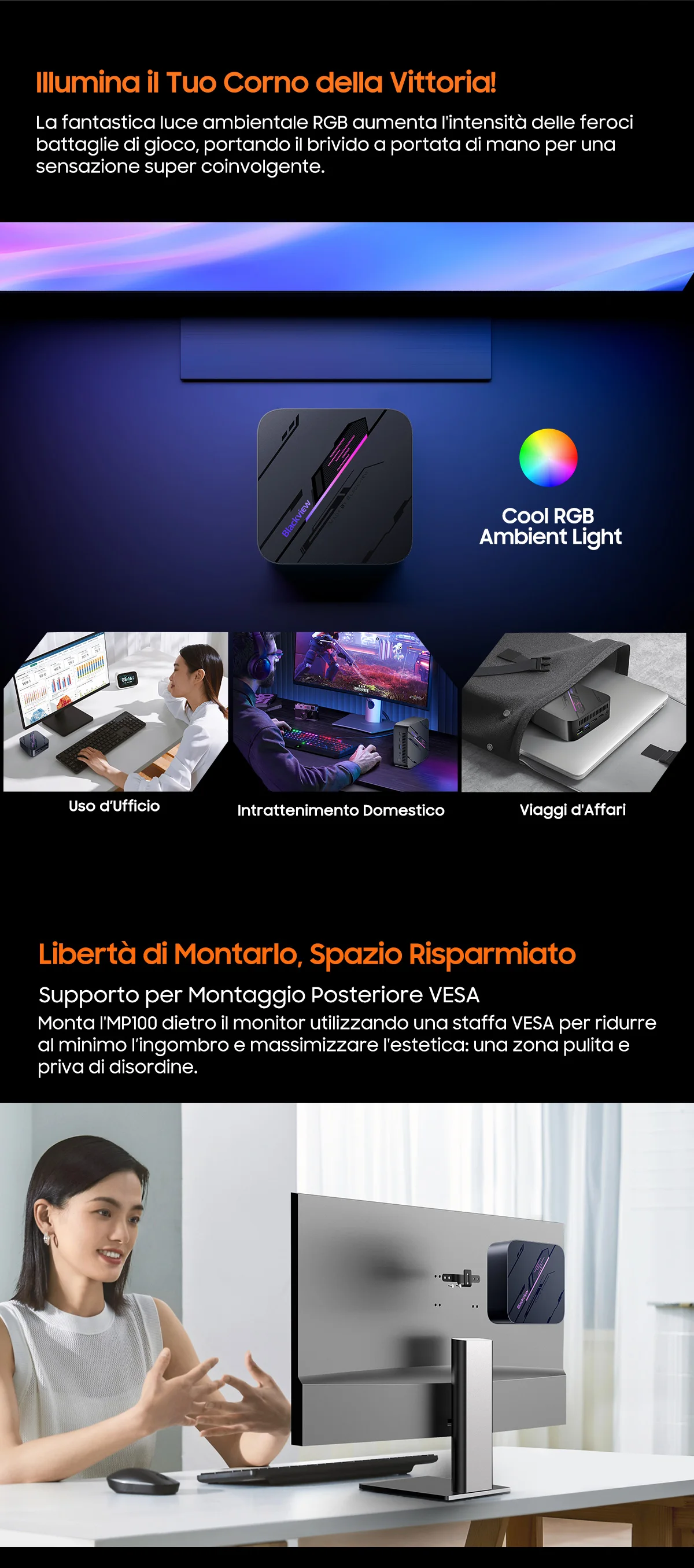 Blackview MP100 NEW Mini PC AMD Ryzen 5 7430U Windows 11 6-Core 12-thread 16GB DDR4 512GB SSD WiFi 6 Mini Computer PC BT5.2