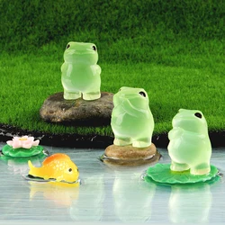 1Pc Resin Mini Frog Garden Decor Luminous Frog Figurines Miniature Home Decor Tiny Resin Frogs Fairy Garden Decor