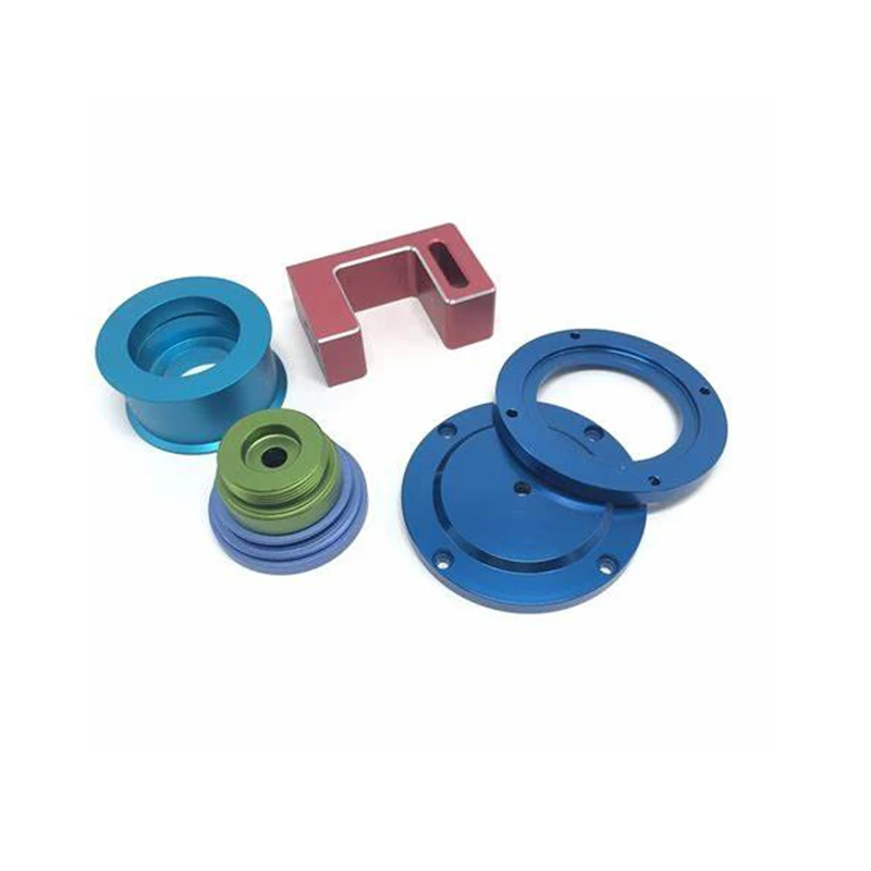 Customized multi-color anodized aluminum alloy mechanical parts kit for CNC machining.