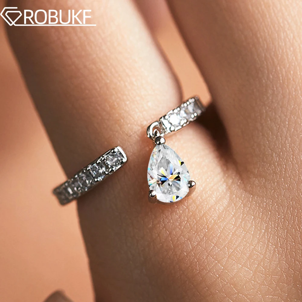 

4*6 мм грушевидная огранка, полный муассанит, кольца для женщин, изысканное кольцо с кисточкой, капля воды, свинг-хвост, стерлинговое серебро 925 пробы, вечерние ювелирные изделия, подарки