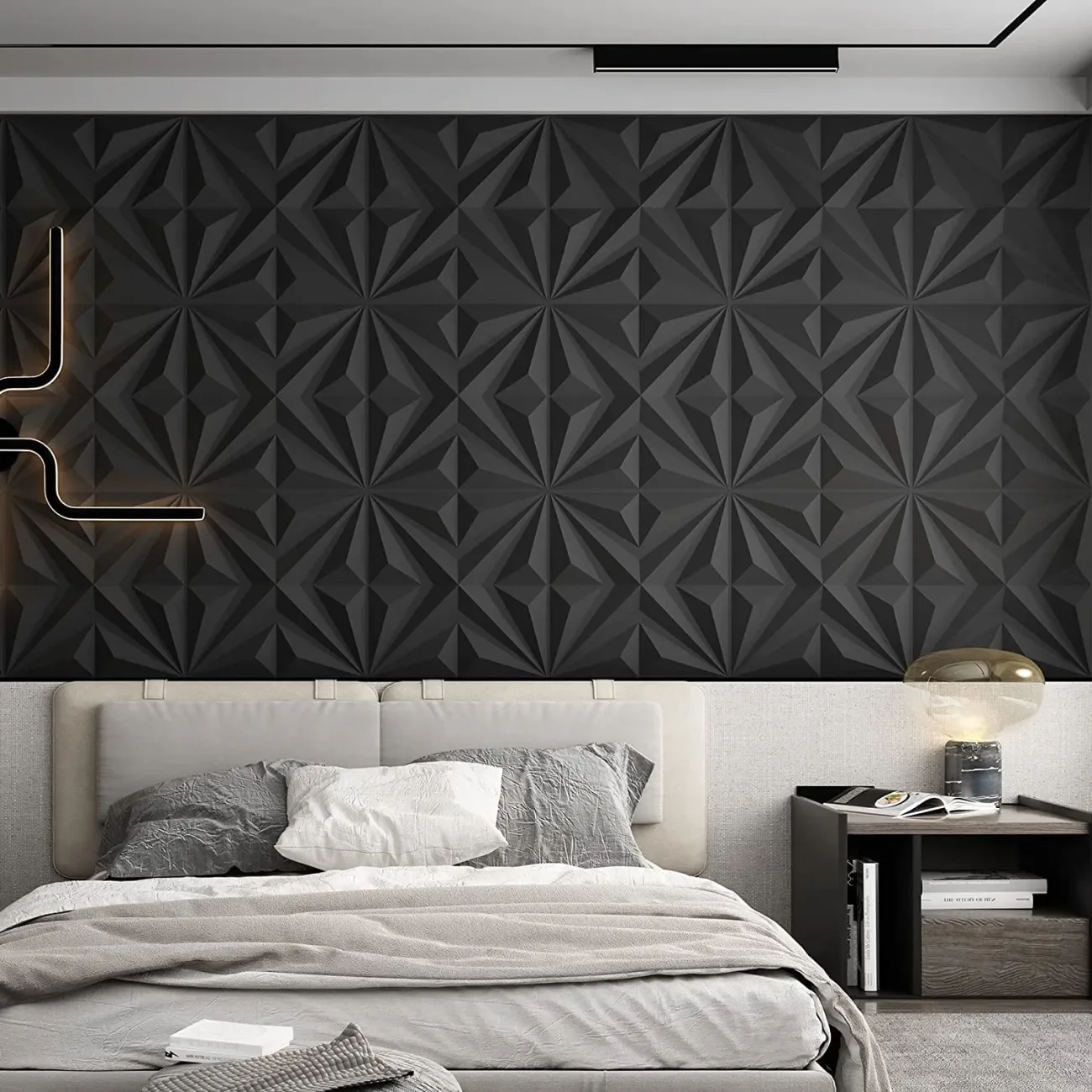 

12 Pcs Wall Stickers Simple Modern 3D Background Wall Board Room Indoor Company Bar Counter Store Recruitment Image Wall Decor