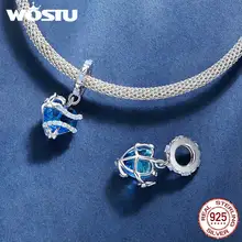 Silver Cat Pendant with Heart and Beads #6