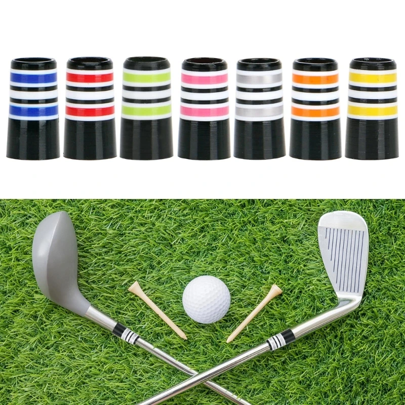 10 Pz MultiAnello Golf Puntali in Ferro Puntali a Strisce Colorate Golf Puntali Club Maniche Golf Accessorio per Punta Conica