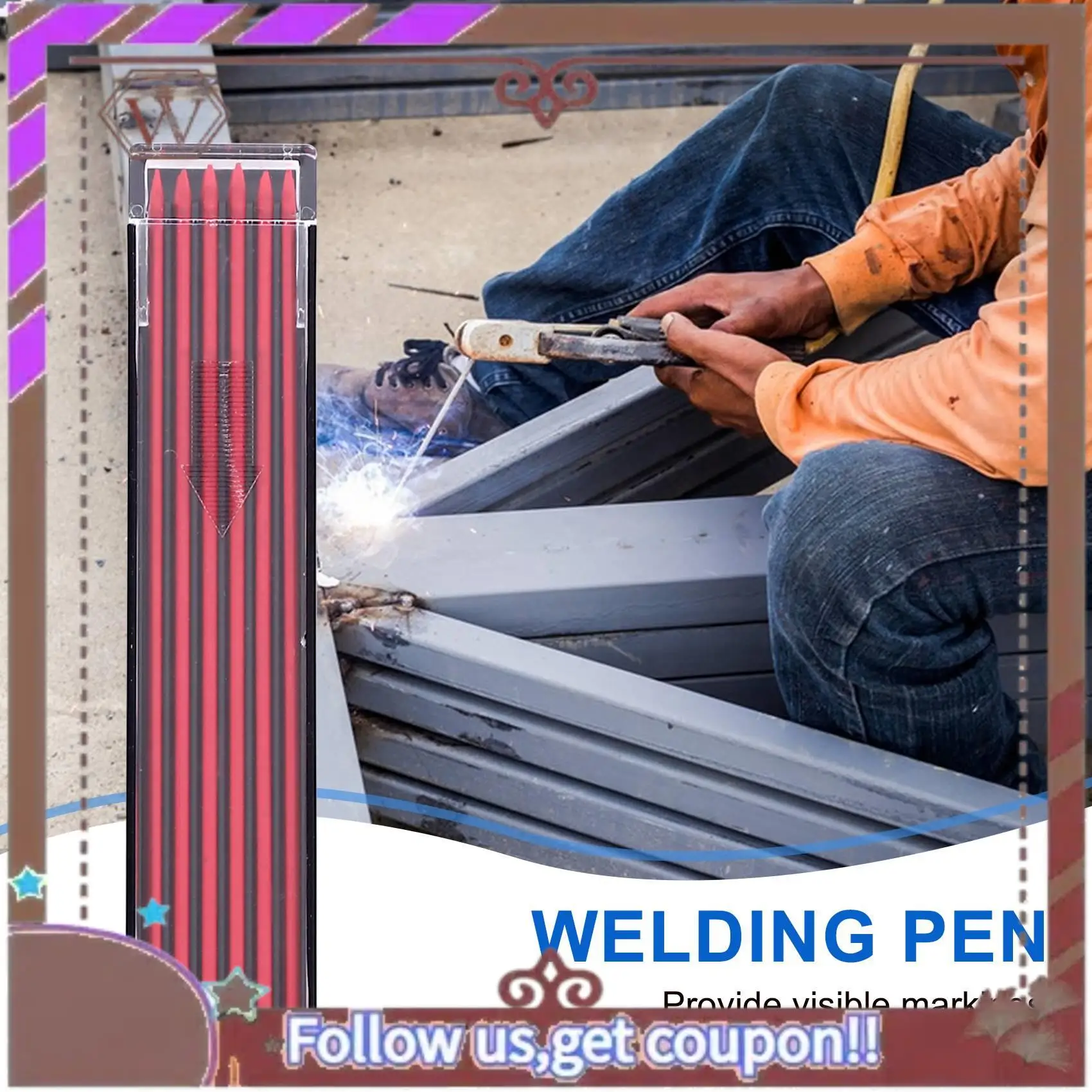 ABBG-2 Pcs Welders Pencil Mechanical Pencils With 48 PCS Round Refills For Tube Pipe Fitter Welder