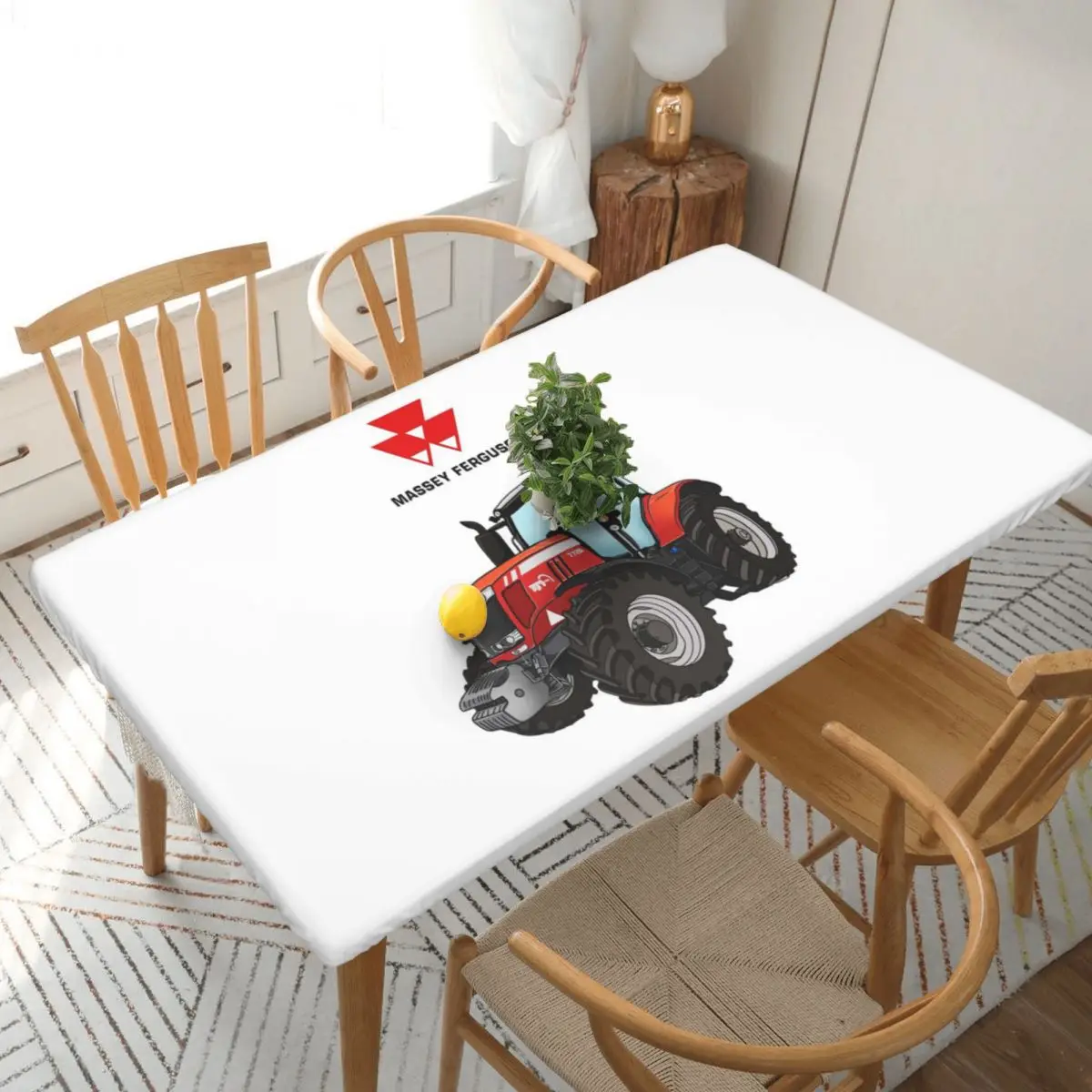 Massey Ferguson Tractor Red Tractor Customized Rectangular Tablecloth Waterproof Table Cover for Festival Party Table Cloth