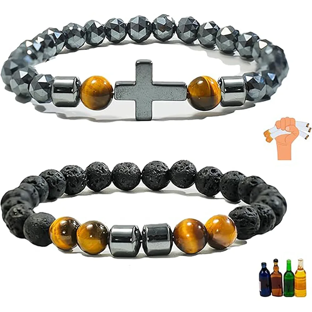 Magnet Turquoise Black Magnet Beaded Cross Bracelet Reduces Drinking Impulse Magnet Bracelet Jewelry