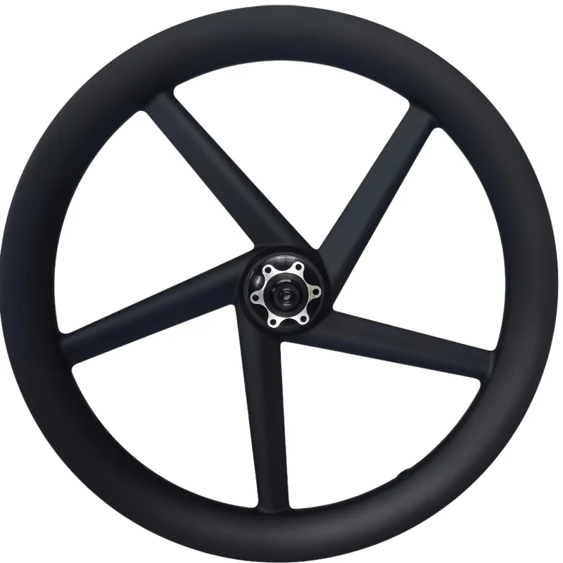 20 Inch 451 Staggered 5 Spokes Carbon Fiber Bicycle Wheel 26mm Width 40mm Depth for Enhanced Riding Experience