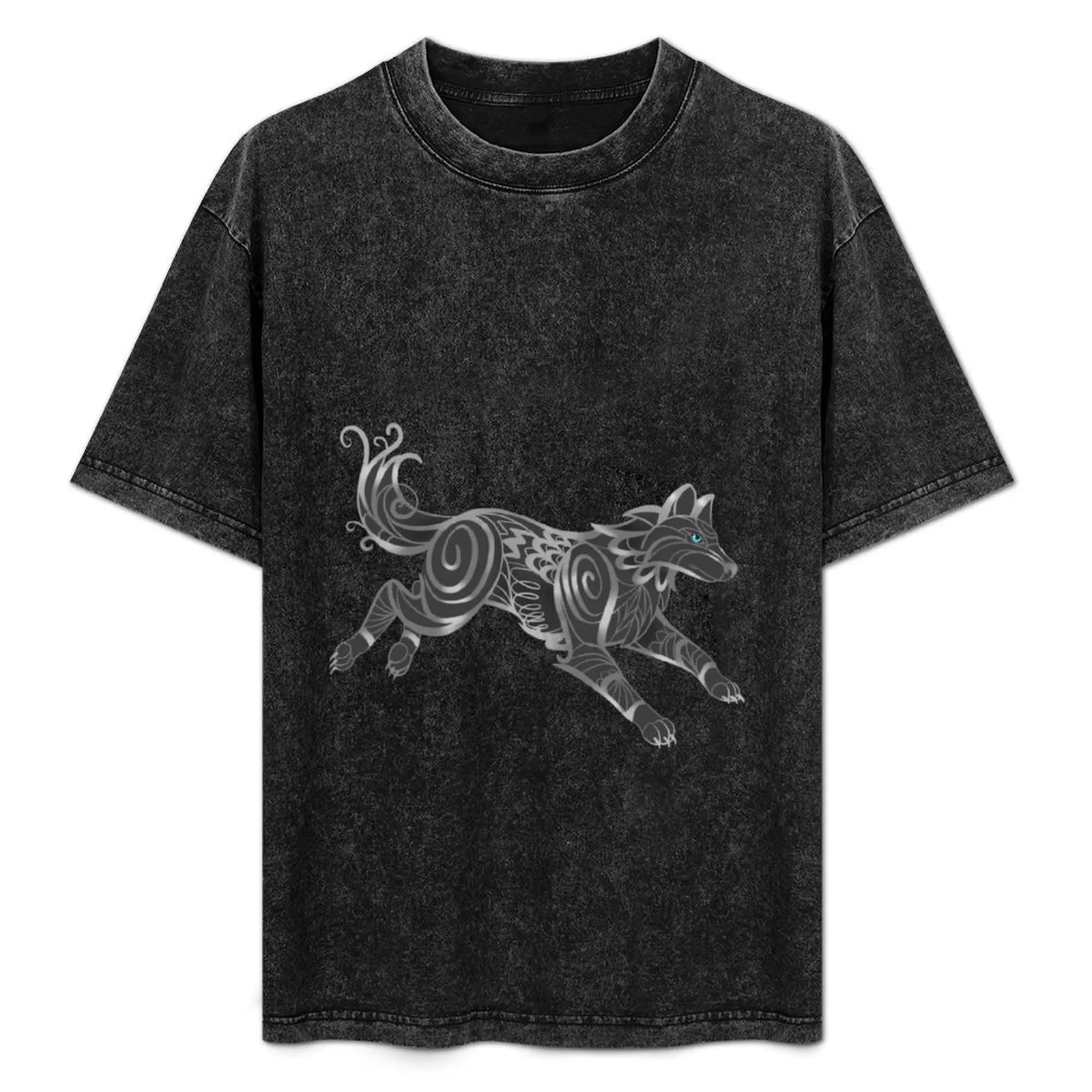 Shimmering Silver Ghost Wolf T-Shirt summer clothes sports fans oversize t-shirts man essential t shirt mens funny t shirts