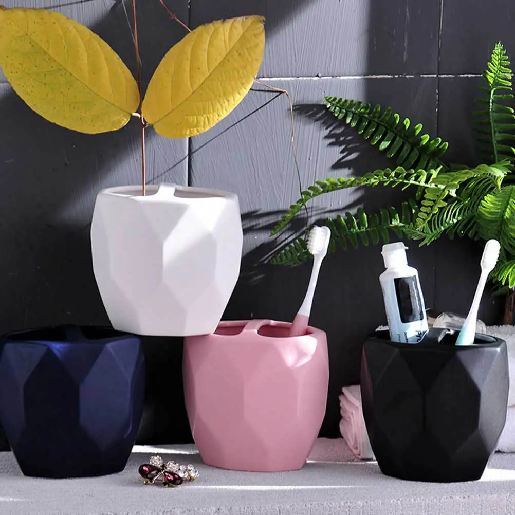 

Tooth Brush Holder Stand Cup Bathroom Toothbrush Holders Toothbrushes Toothpaste Washstand