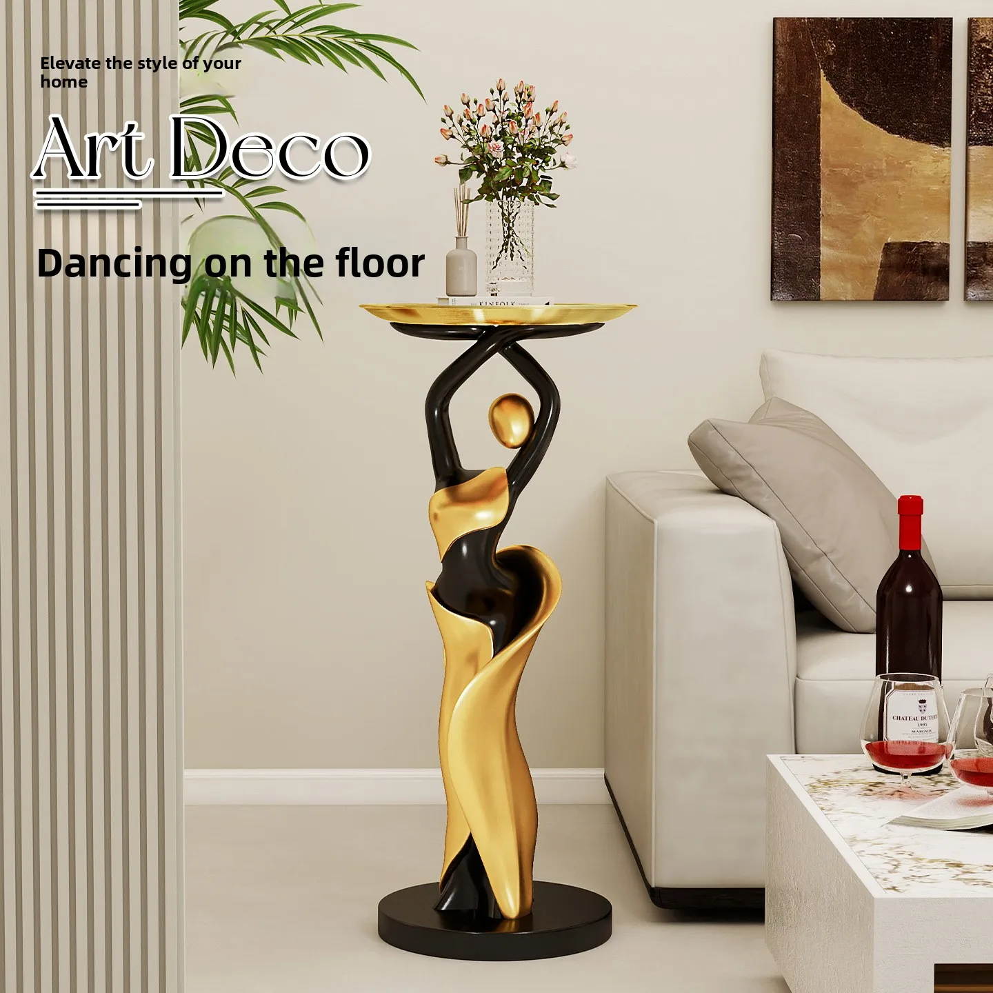 Art abstract figure light luxury advanced dance abstract art ornament living room wine cabinet couple ornament simple modern