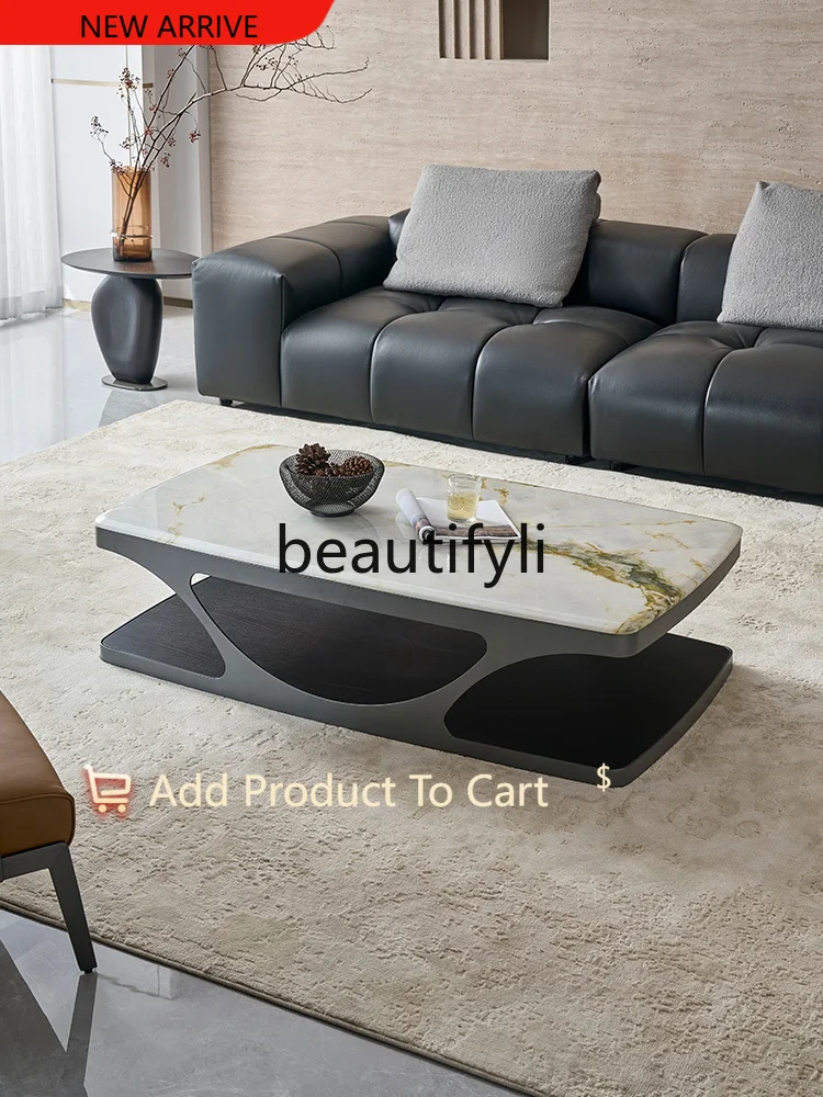 

Italian Style Natural Marble Coffee Table Rectangular Living Room Home High-end Tea Table G1218