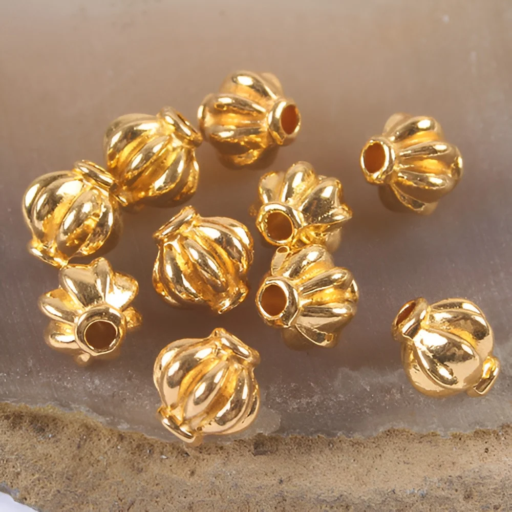 30pcs 8mm Dark Gold-tom Pumpkin Spacer Beads H1981 Beads para Fazer Jóias