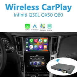 Infiniti Apple Carplay For Q50 QX50 Q60 2015-2019 Add Wireless Android Auto Module Use OEM BT Audio Fit 360 Camera Function