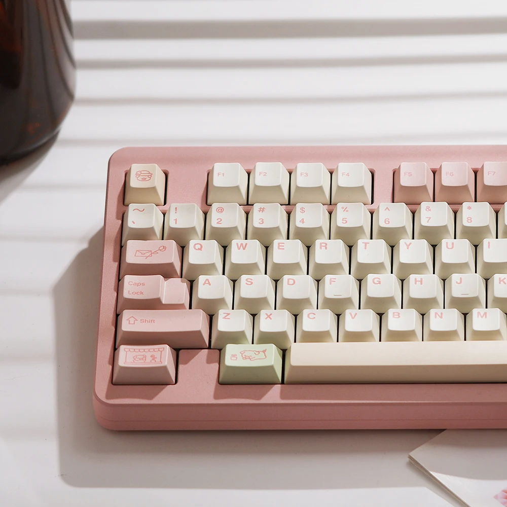 Original Keycap Flower Shop Cute Pig PBT Hot Sublimation 1.7mm Thickened Customized Mechanical Keyboard