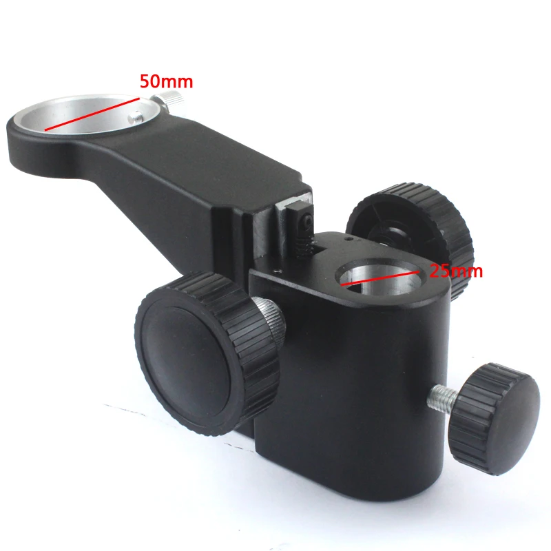 Stereo Microscope Adjustment Focus Arm 50mm/25mm Diameter Microscope Head Holder Ring Arbor Stand Bracket