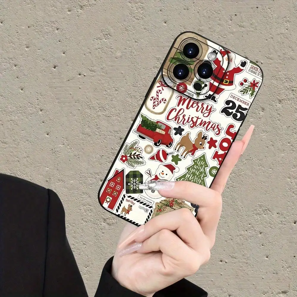 الإبداعية سانتا شجرة عيد الميلاد ثلج عيد الميلاد إكليل حالة الهاتف لفون 17 إلى 11 برو ماكس زائد