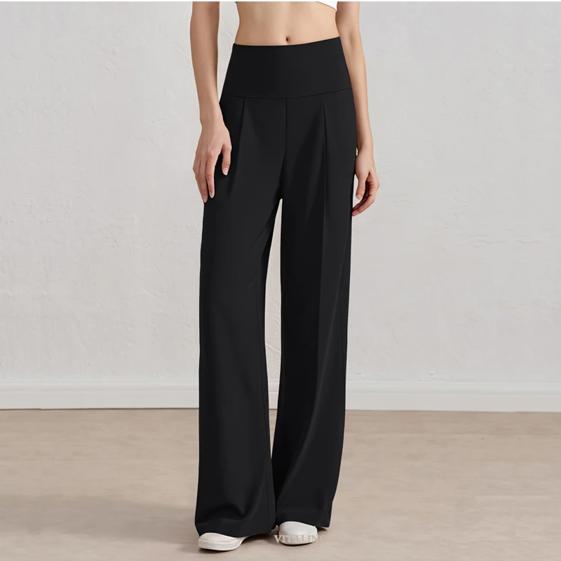 VITALINOVO Damen-Hose mit weitem Bein, ohne Taschen, hohe Taille, Stretch, lockere Jogginghose, Nake-Feeling, lässig, Lounge, Yoga, Workout, Palazzo – Detail 17