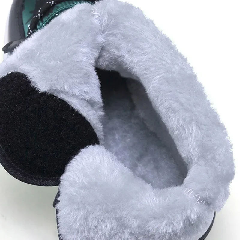 Stivali da neve per bambina da 6 a 10 anni per bambini piccoli Scarpe invernali in PELLE calde, Stivaletti corti con plateau alla moda in peluche