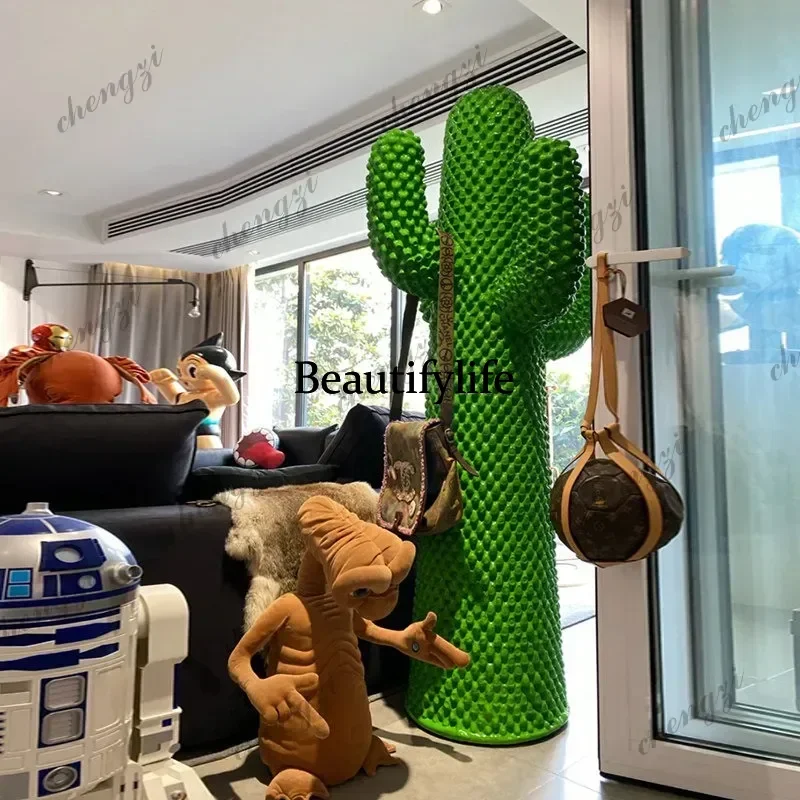 Trend cactus coat rack sculpture floor-to-ceiling large ornament
