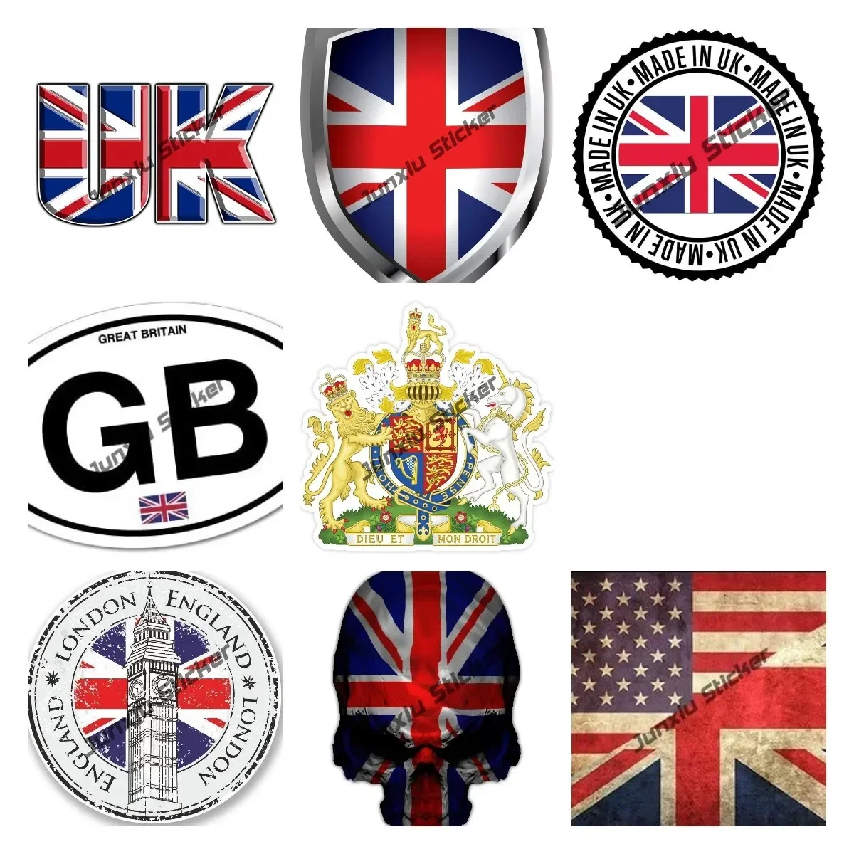 I Love England Sticker Vinyl Reflective British UK GB Decal New Version Decal Motocross Racing Laptop Sticker Car Accessories