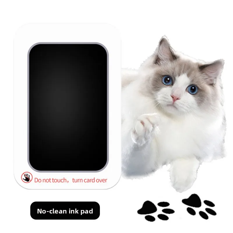 وسادة حبر نظيفة تعمل باللمس بطباعة مخالب، تذكار لمالك الحيوانات الأليفة للكلاب أو القطط، مجموعة أدوات صنع الانطباع بدون حبر للأنف وبصمة مخلب #1