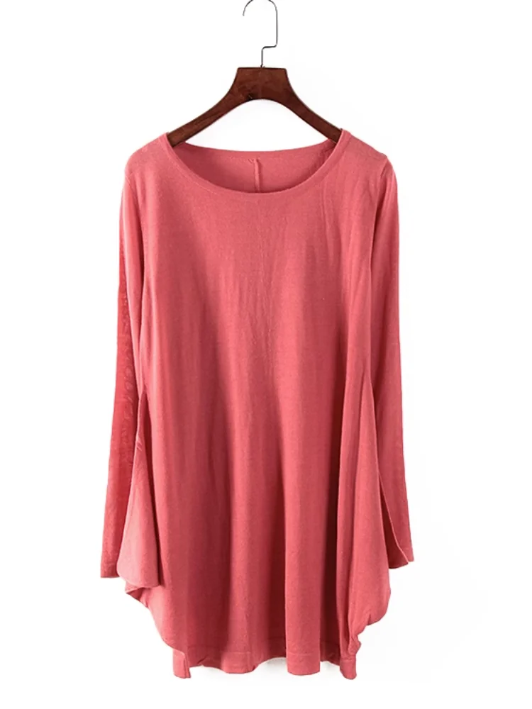 

Ladies' Knitted Long Sve round Ne Lazy Sle Sweater New Autumn Faion Korean Version Comfortable Fit Color Commute