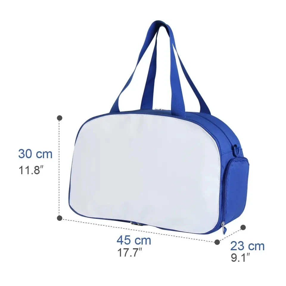 Sublimation Blank Travel Blue Tote Bag Polyester Oxford Sublimation Luggage Travel Bags For Custom Logo Dance Duffle Bag