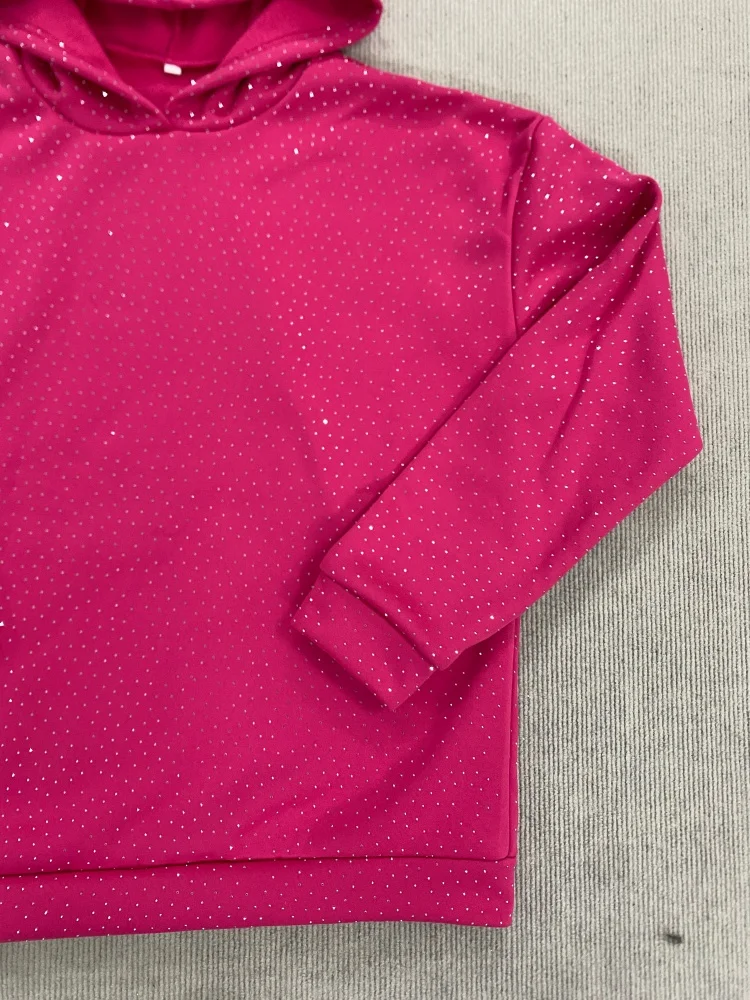 Unisex Y2K Strass Lose Hoodie Herbst Winter Warme Streetwear Halloween Mode Straße Bekleidung Trendy Bequeme Casual Outfit