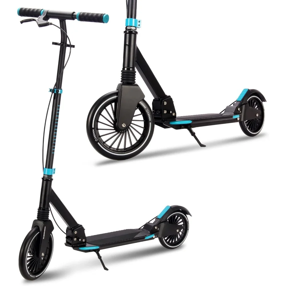 

Kick Scooter. Commuter Scooters with Hand Brake, Rubber mat, Shock Absorption, Foldable and Height Adjustable