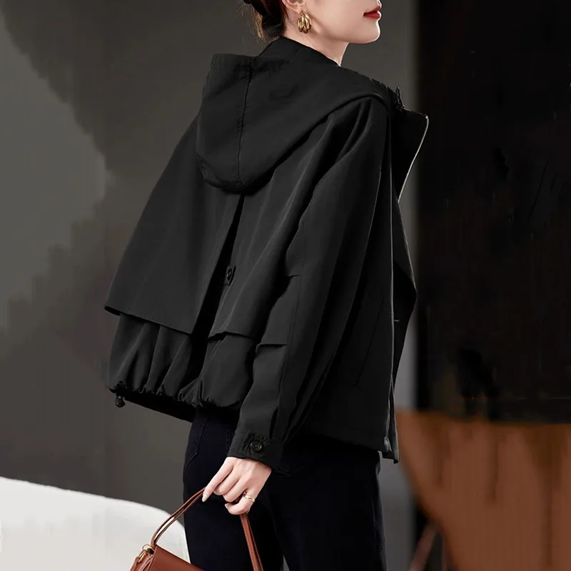

Spring Autumn Women Jacket Fashion 2025New Korean Fashion Casual Windbreaker Female Temperament Wild Loose Ladies Outerwear Tops