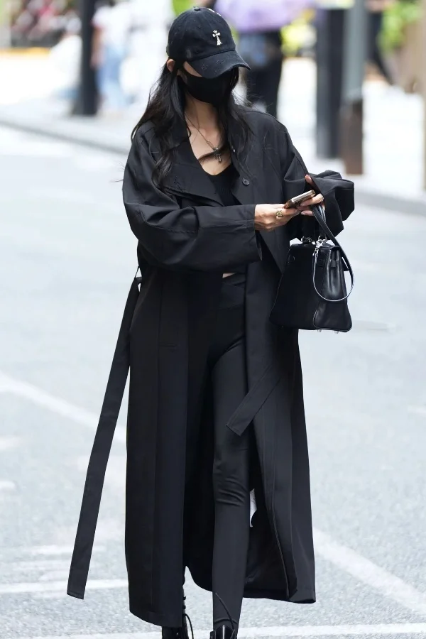 

Black Female Trench Coat Winter Pressed Styles Ol Party Club Woven Coatwear Hot Sale Students Colored Sports Climbing Tailoring