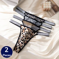 BZEL 2PCS/Set Leopard Women's Panties Fashion Thongs Charming Sexy Lingerie Female G-Strings Breathable Comfortable T-Back Sale